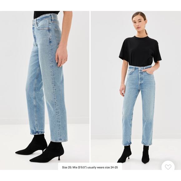 Agolde The 90's Pinch Waist Cropped Jeans Sz 26 - Picture 3 of 12